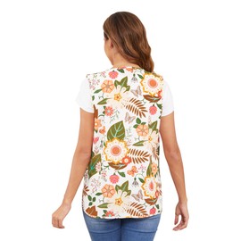 Nanxson Bedruckte Schusterschürze, verstellbarer Ausschnitt, Knöpfe für Damen, mit Taschen, Schürze für Reinigung, Malerei, Gartenarbeit
