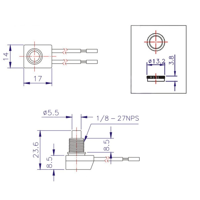 Quentacy 5Pcs Push Button Switch 12V Wired RV Waterproof On-Off