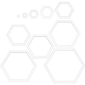 BENECREAT 10pcs Sewing Template Hexagon Quilting Template Transparent Acrylic Template 10 Size Patchwork Tools DIY Quilting Ruler for Sewing Craft Sewing Tools Clothes Drawing