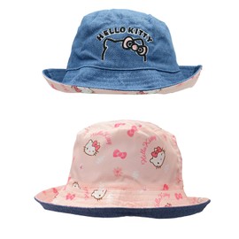 Kitty Cat Bucket Hat for Women, Cotton Print Double-Side-Wear Reversible Bucket Hat, Trendy Lightweight Fishing Cap Sun Hats for Outdoor Summer Beach Travel