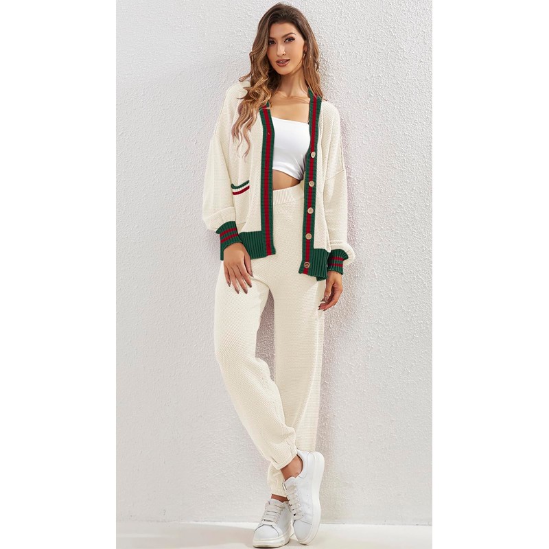 ETCYY NEW Women's 2 Piece Outfit Lounge Set Trendy Cardigan