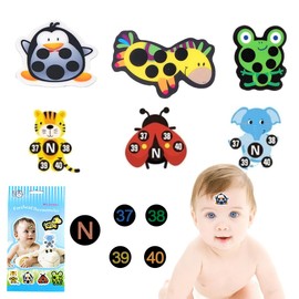 BOPRKTM Pack of 6 Forehead Strips Baby Head Thermometer Cartoon Forehead Thermometer Stickers Fever Thermometer Infants