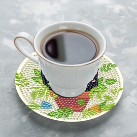 INCOK Black Cat Diamond Art Coasters - 8 Pcs Cute Animal Diamond Painting Kits, Non Slip Coasters for Drinks Coffee DIY Art Craft Home Table Decor Birthday for Adult Beginners