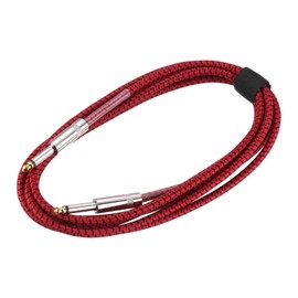 sourcing map 1 PCS Guitar Instrument Cable 10 Feet 1/4 Inch to 1/4 Inch Straight 6.35mm Male to Male Jack Stereo Audio Interconnect Cord Balanced Line for Guitar Bass Braided Red