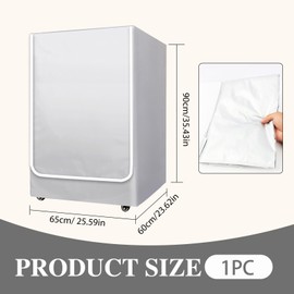 High Quality Front Loader Washing Machine Cover Waterproof and Dustproof Protector for Silver Coated Oxford Fabric Zip and Velcro Fastener Large 51-57 x 60 x 85 cm