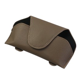 Modengzhe Synthetic Leather Sunglasses Holder for Car Sun Visor Glasses Case fro Sunvisor 7-inch Brown Pebbled PU Leather