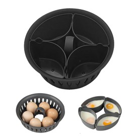 2 in 1 Egg Boiler Egg Holder Poacher Insert Compatible with Thermomix TM5 TM6 TM31 Food Processor Accessories for 4 Poached Eggs and 6 Boiled Eggs, Covers Daily Breakfast Supplies