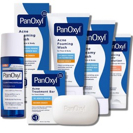 PanOxyl Acne Creamy Foaming Wash  | PM Overnight Spot Patches | Oil Control Moisturizer SPF30 | Balancing Repair