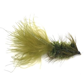 Feeder Creek Crystal Woolly Bugger Fly Fishing Flies for Trout, Bass and Salmon - 12pc Handmade Wet Streamer Flies for Freshwater Fishing, Olive