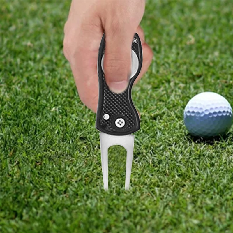 Stainless Steel Golf Divot Repair Tool 1Pcs Foldable Golf Divot