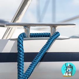 Salty Reef Marine Hardware - 2 Pack - Premium Double Braid Nylon Dock-line 15’ (3/8") - Aqua