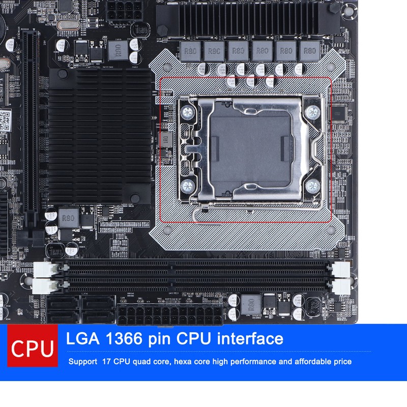 X58 Motherboard 2 DDR3 LGA 1366 Pins Gaming Motherboard Support