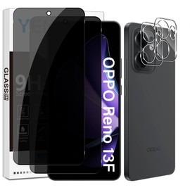 Yenwen Tempered Glass for OPPO Reno 13F/13 FS 5G Anti-Spy, 2 Pieces Privacy Screen Protectors and 2 Rear Camera Protectors for Reno 13F/Reno13 FS, 9H Hardness Anti-Spy Film