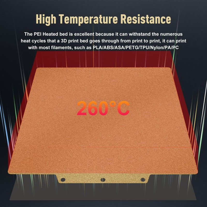 SeulQirw 235x235mm Double Sided Textured PEI Build Plate for Flashforge