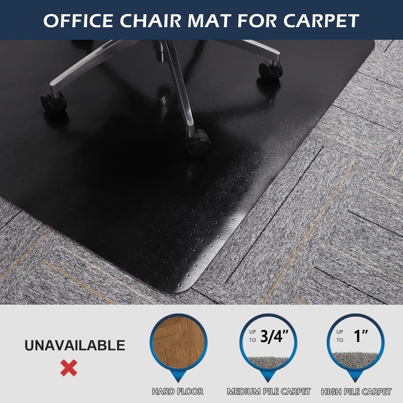 Chair Mat for Carpet, SALLOUS 48" x 36" Office Chair