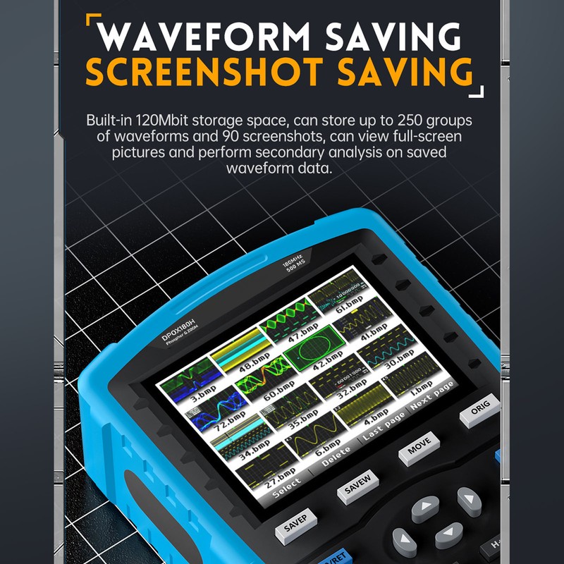 Fluorescent Digital Oscilloscope 2.8in Display 3000mAh Dual Channel Signal Generator