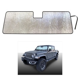 YelloPro Custom Fit Reflective Windshield Sunshade for 2020 2021 2022 2023 Jeep Gladiator Pickup - Adaptive Cruise Control Sensor - UV Reflector Sun Protection Accessories [Made in USA]
