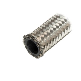 Flo Supply 4AN Stainless Steel Braided Hose - Synthetic Rubber Liner - 6ft.
