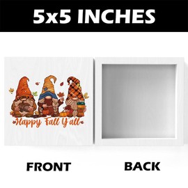 Happy Fall Y'all Decor, Fall Gnomes Decorations for Home, Autumn Pumpkin Decorations, Autumn Thanksgiving Decor for Kitchen 5 x 5 inches