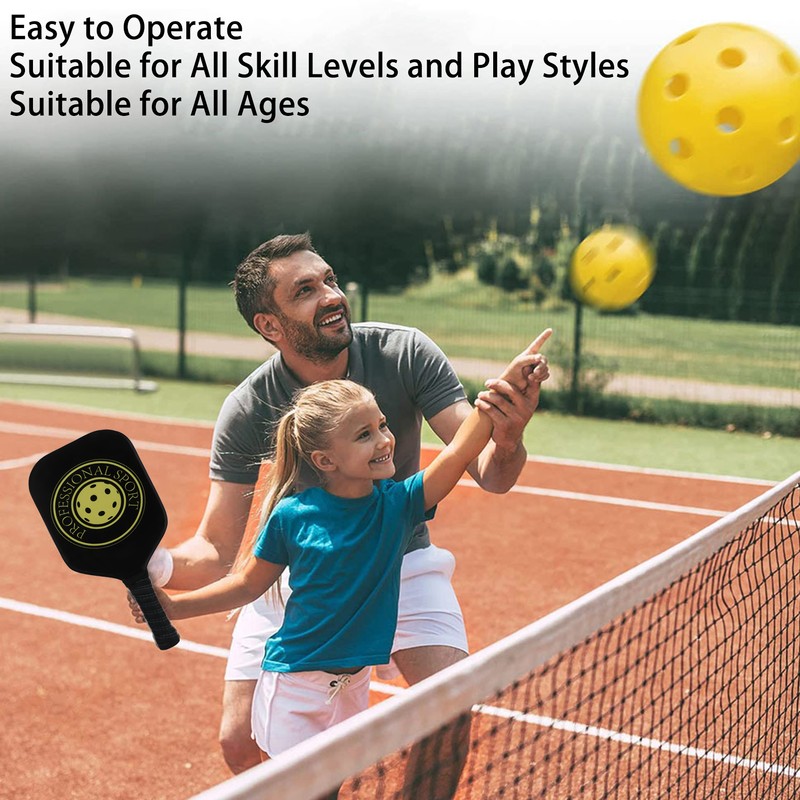 Pickleball Raquette Set 2 Rackets 4 Balls Lightweight Carbon Fiber