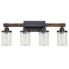 Feohak 4-Light Bathroom Vanity Light, Farmhouse Bathroom Fixtures Over Mirror,