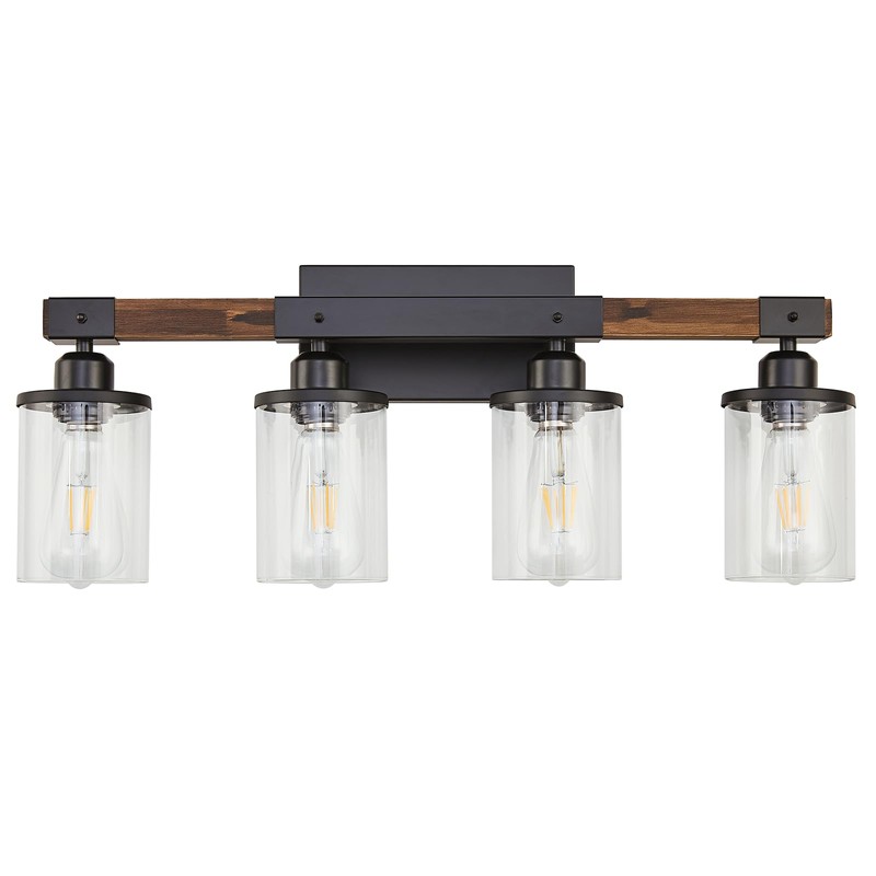 Feohak 4-Light Bathroom Vanity Light, Farmhouse Bathroom Fixtures Over Mirror,