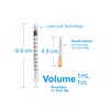100 Pack 1mL (1cc) Disposable Sterilized Syringe, 25G X 1,