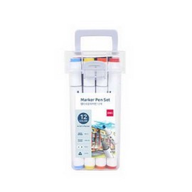 Deli 70803 Triangle Twin Sketch Marker 12 Colors Household Organization, 1 Piece, 70.803kg / 델리 70803 삼각 트윈 스케치마카 12색 가정용 정리용품, 1개, 70.803kg