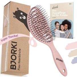 BJORKI Children's Hair Brush Without Pulling Detangler Against Knots & Split Ends Blush