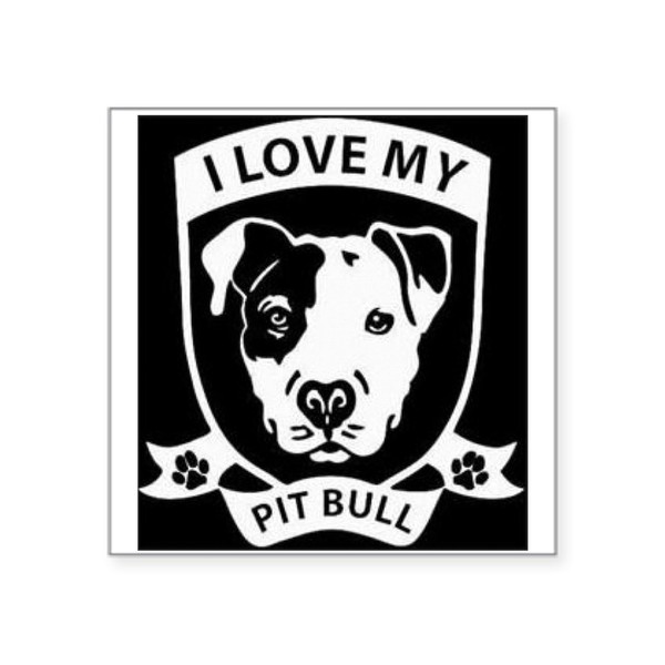 CafePress I Love My Pit Bull Sticker Square Bumper Sticker