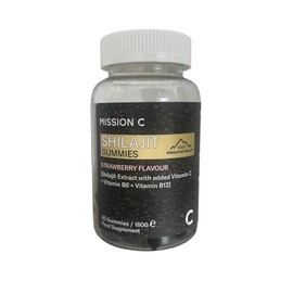 Shilajit Gummies - Pure, Himalayan - 14000 mg per Serving - High Grade - with Added Vitamin C, B6 and B12, Contains 85 Minerals, Immune System & Vitality Booster, Vegan - Lab Tested - Mission C