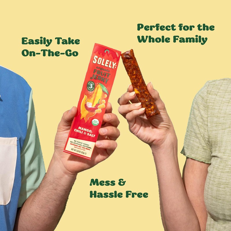 SOLELY - Organic Mango Chocolate Drizzled Fruit Jerky - 12