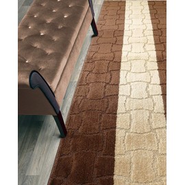 ORFA HOME Custom Length Hallway Runner Rug,Slip Resistant,Puzzle Brown, 26 Inch X 5 feet, Sold and Priced Per Foot