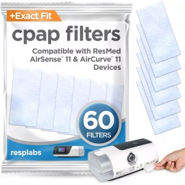 ResMed resplabs CPAP Filters Compatible with The ResMed AirSense 11 Machine ,Pack of 60