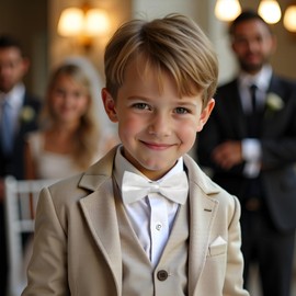 Chanseen Kids Bow Tie and Pocket Square Set White Bow Ties for Boys Pre Tied Bowtie Handkerchief Set for Formal Dress Wedding Party Costume