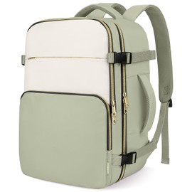 ZOMFELT Travel Backpack for Women Men, Carry On Backpack, TSA 15.6inch Laptop Backpack Flight Approved, Personal Item Travel Bag Nurse Bag Casual Daypack for Weekender Business Hiking Trip, Green