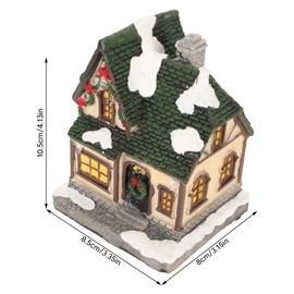 TOPINCN LED Lighted Christmas Village House, Log Cabin Tabletop Display, Snowy Christmas Village Building, Christmas House Decor Garden Landscape for Bedroom (Type B), TOPINCN1ya6zoew5h-12