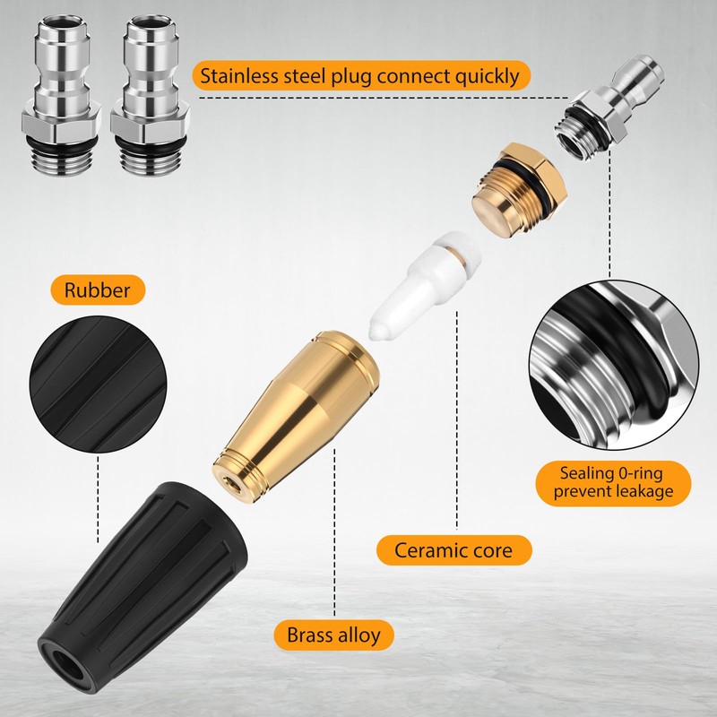 LEIFIDE 4 Pcs Turbo Pressure Washer Nozzle 4000 Psi with