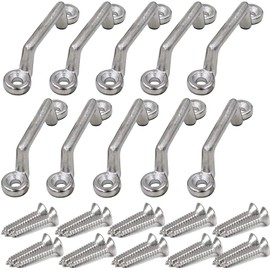 Pmsanzay - Soporte de acero inoxidable de 1 pulgada, correa superior Bimini, ojo de almohadilla, lazo de pie para Jeep Corvette, carriola, kayak, amarre de 10 piezas – no se oxida