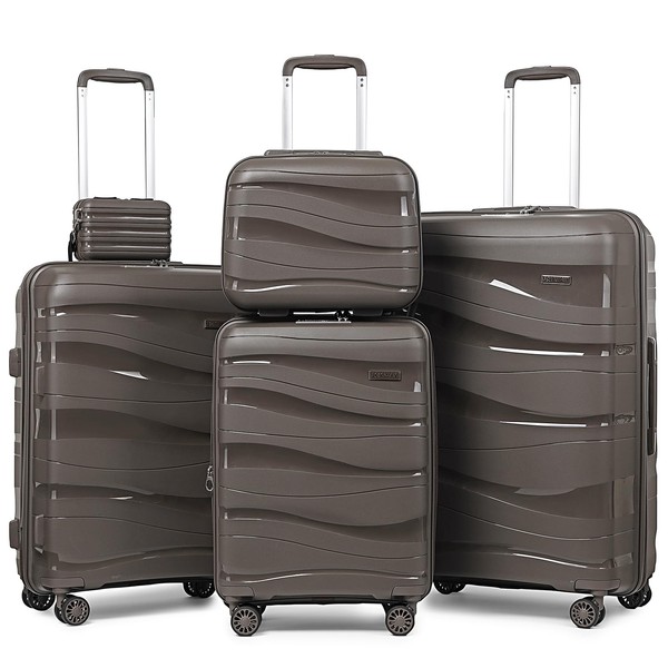 Melalenia Luggage Sets 3 Piece Expandable Suitcase Set, PP Hardshell