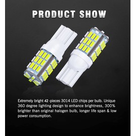 Antline T10 921 194 168 LED Bulbs Cool White 20-Packs, Super Bright 3014 42-SMD LED Replacement 12 Volt RV Camper Trailer Boat Trunk Interior Dome Map License Lights, Backup Reverse Lights