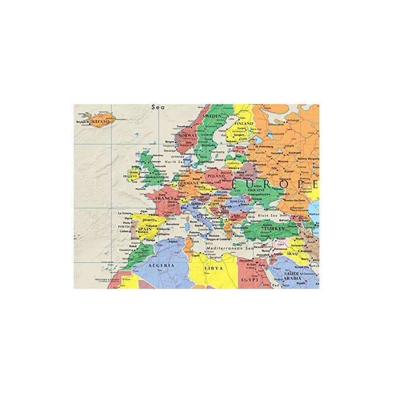 48x78 Huge World Contemporary Elite Wall Map Laminated