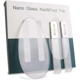 RedFlow - Juego de pulidor de uñas contiene 2 limas de nano vidrio y 1 lima de pie de vidrio nano, juego de manicura profesional, limas de uñas naturales para quitar callosos, piel muerta, seca y agrietada