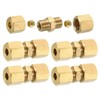 sourcing map 5Pcs Brass Compression Tube Fitting, 5mm Tube OD