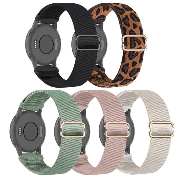 Sunnyson 5 PC Stretchy Nylon Watch Bands Compatible with Garmin