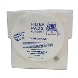 Buon Vino Mini Jet Wine Purifier Filter Pads 12-Count (Pack of 3), #1 Coarse Filters for Sediment, Home Brewing Supplies, Filtration System Accessories for Wine Starter Kit