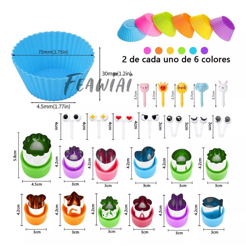 Feawiai 12 Mini Cortadores Moldes De Frutas Verduras Galletas
