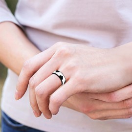 JunyiDIY Football Ring for Men - Fast-Spinning Anxiety Relief Stress Ring, Birthday & Christmas Jewellery for Dad Grandpa Brother (Size 8)