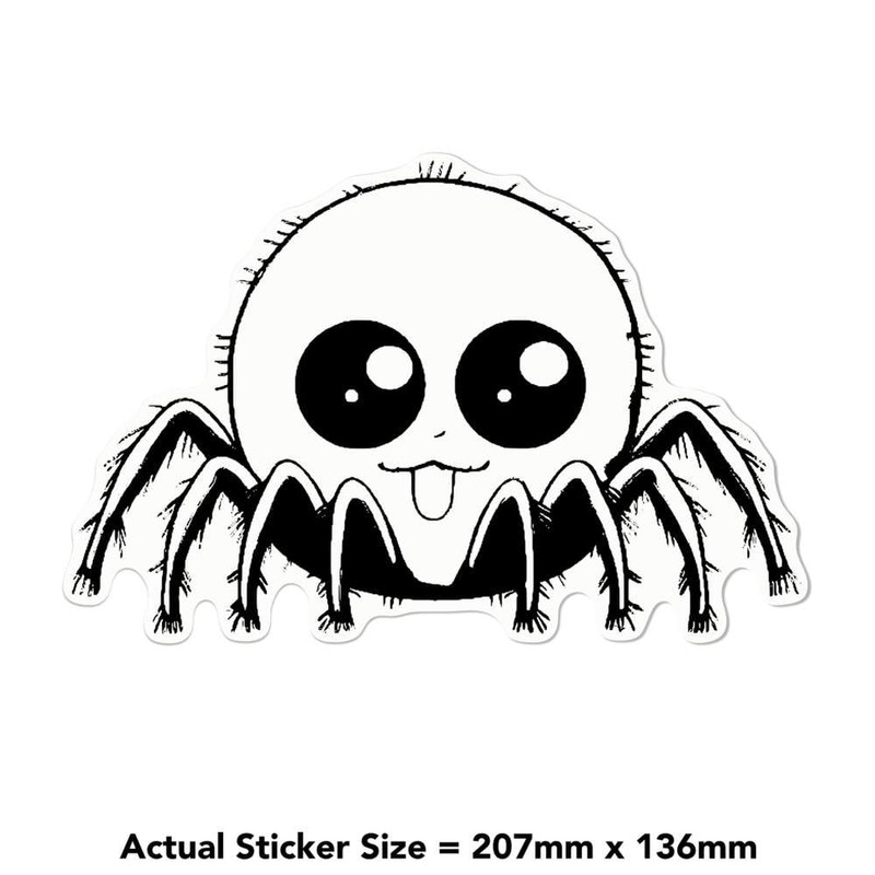 Large 210mm 'Cute Spider' Permanent Sticker Decal for Cars/Windows/Bins/Walls etc