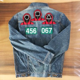 OYSTERBOY 5Pcs Well Made Quality Threads Embroidered Decorative Applique Iron/Sew On Patch Korea TV Drama Game Mask Symbols Player 456 067 for Jackets Clothing Cosplay Costume DIY Gifts